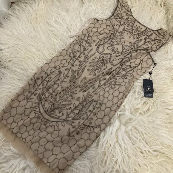 ADRIANNA PAPELL Sleeveless Beaded Short Dress - Picture 2 of 13